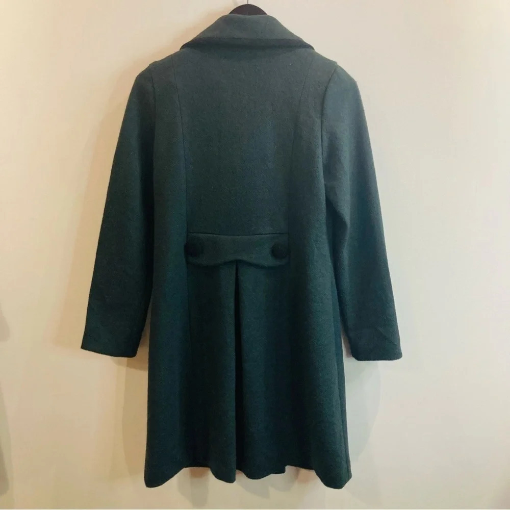 PINK MARTINI SZ SX Hunter Green Zipper Closure Pocket Back Pleat Jacket Coat - Picture 5 of 14